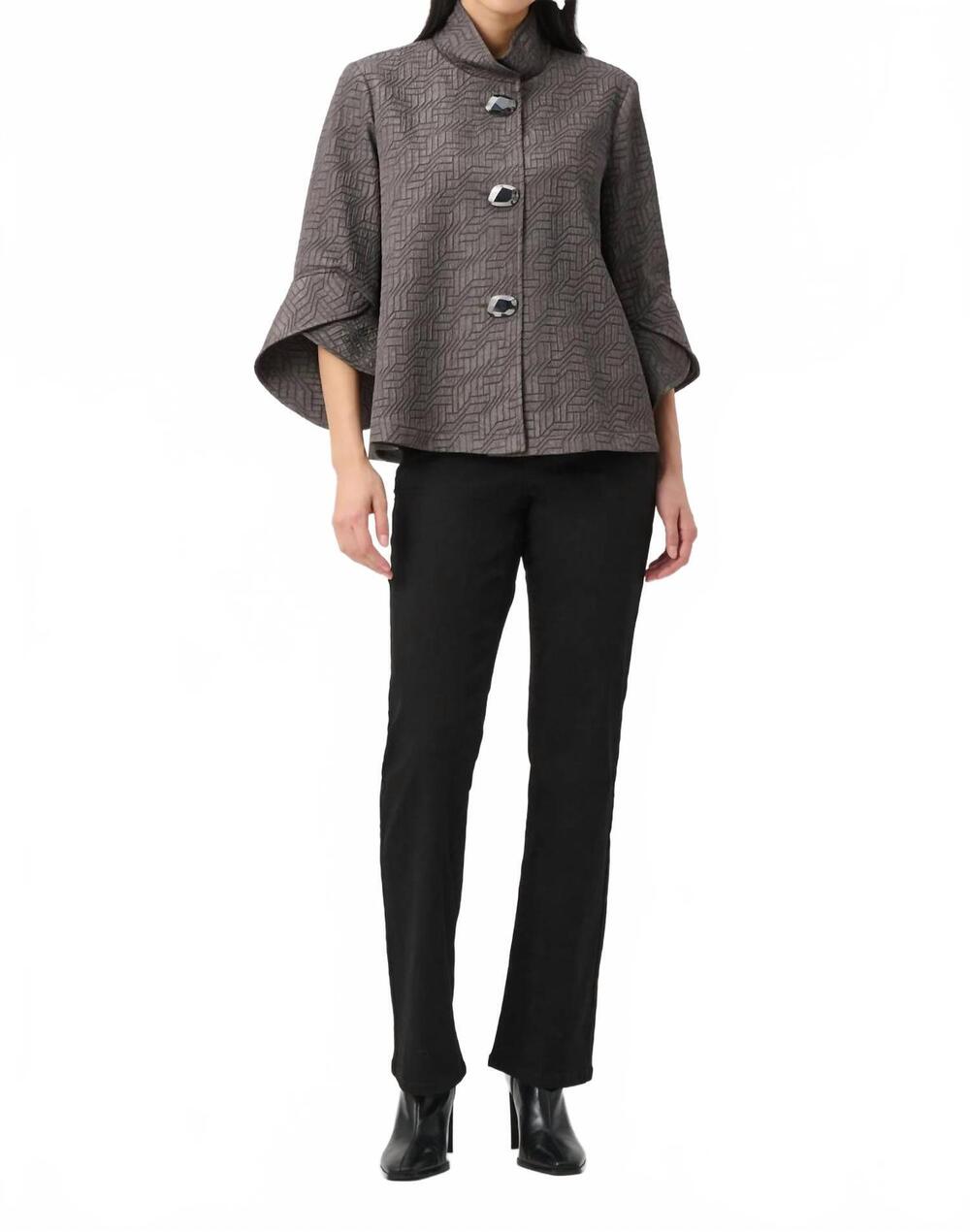 NEW JOSEPH RIBKOFF geometric jacquard trapeze jacket in avocado